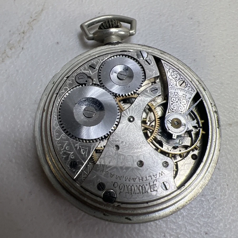 Antique 1905 WALTHAM Model 1899 16S 7J Pocket Watch Silveroid *Parts*